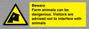 Beware Farm animals can be dangerous. Visitors are advised not to interfere with animals